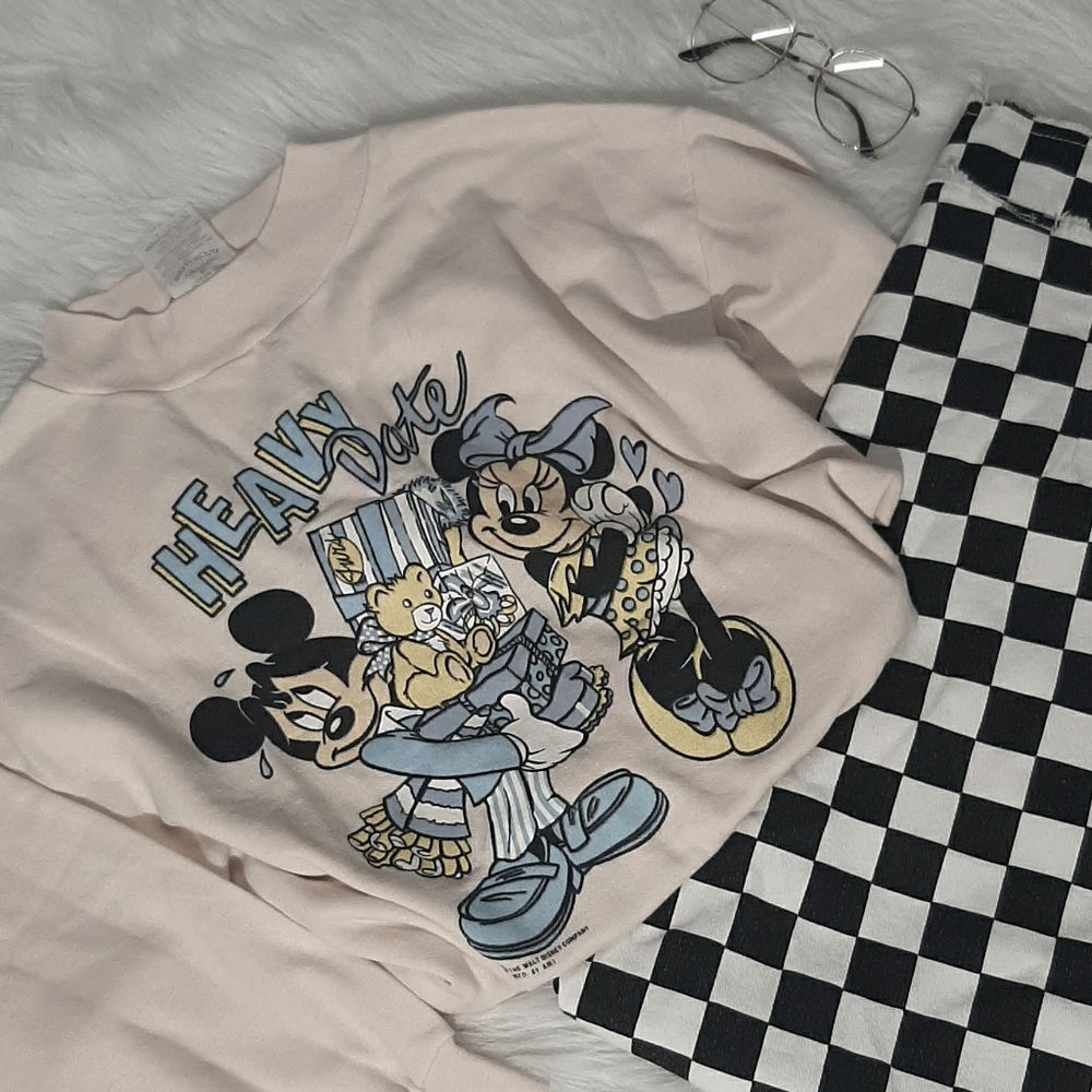 VTG 80s Mickey & Minnie Mouse Pastel Sweatshirt
